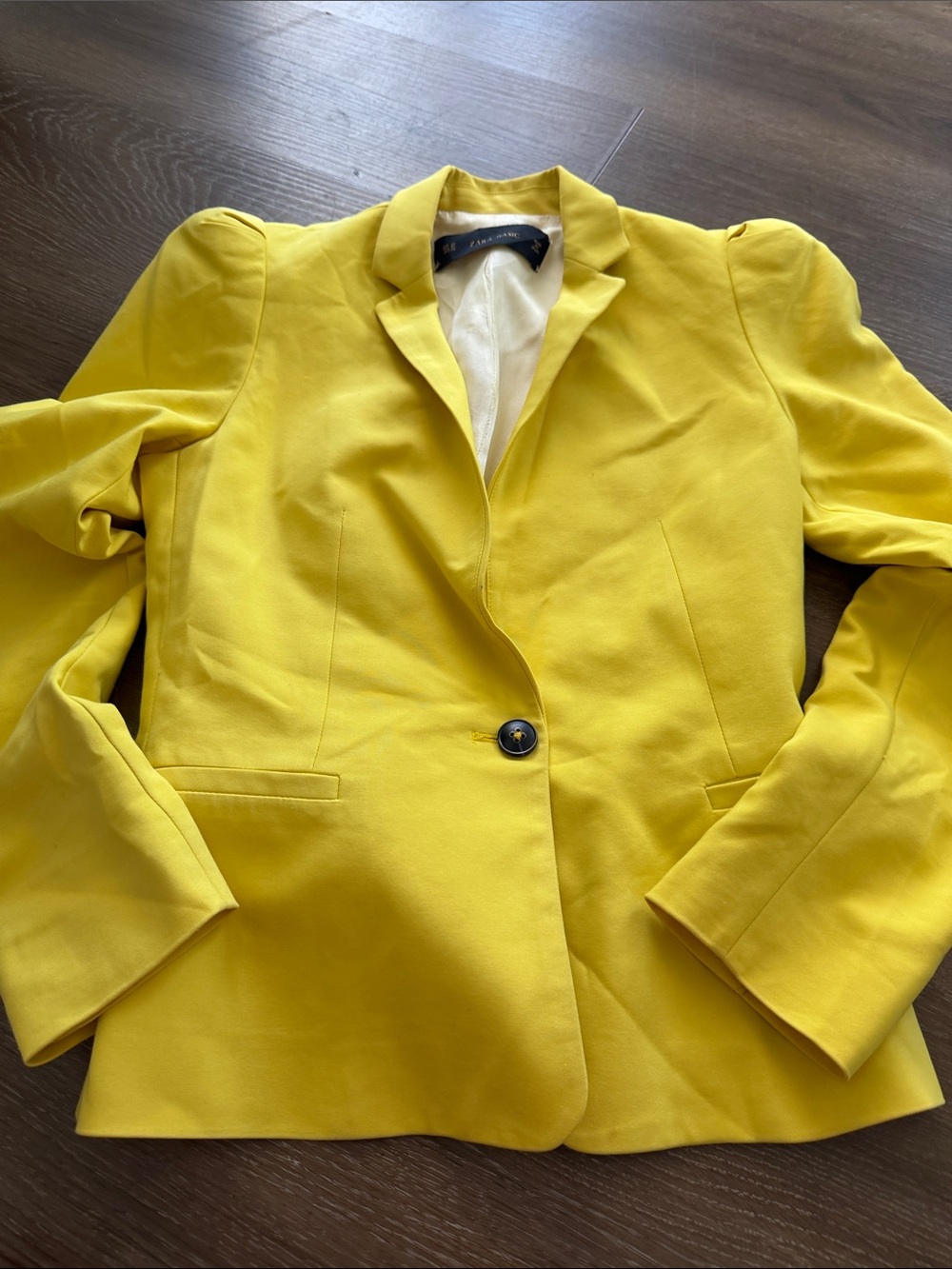 Zara Yellow Single-Button Women's Blazer